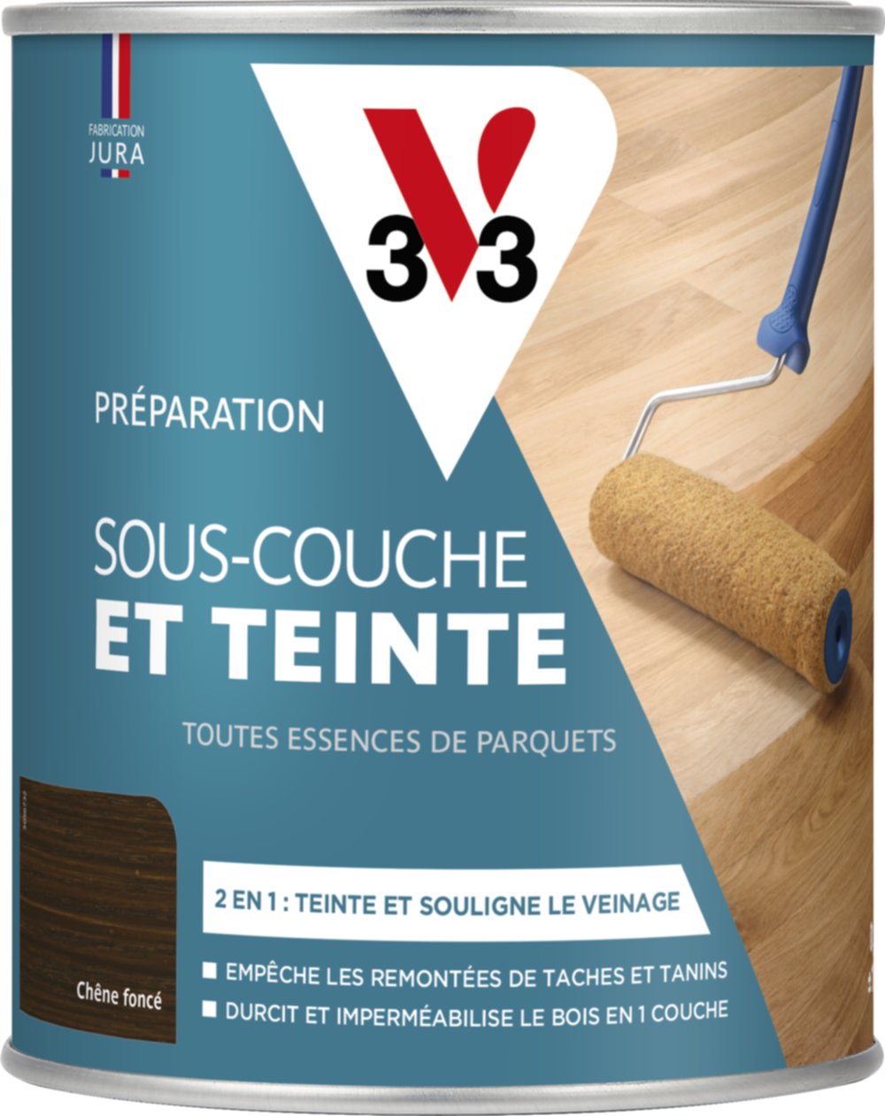 Sous-couche & teinte parquets chêne foncé 0,75 L - V33