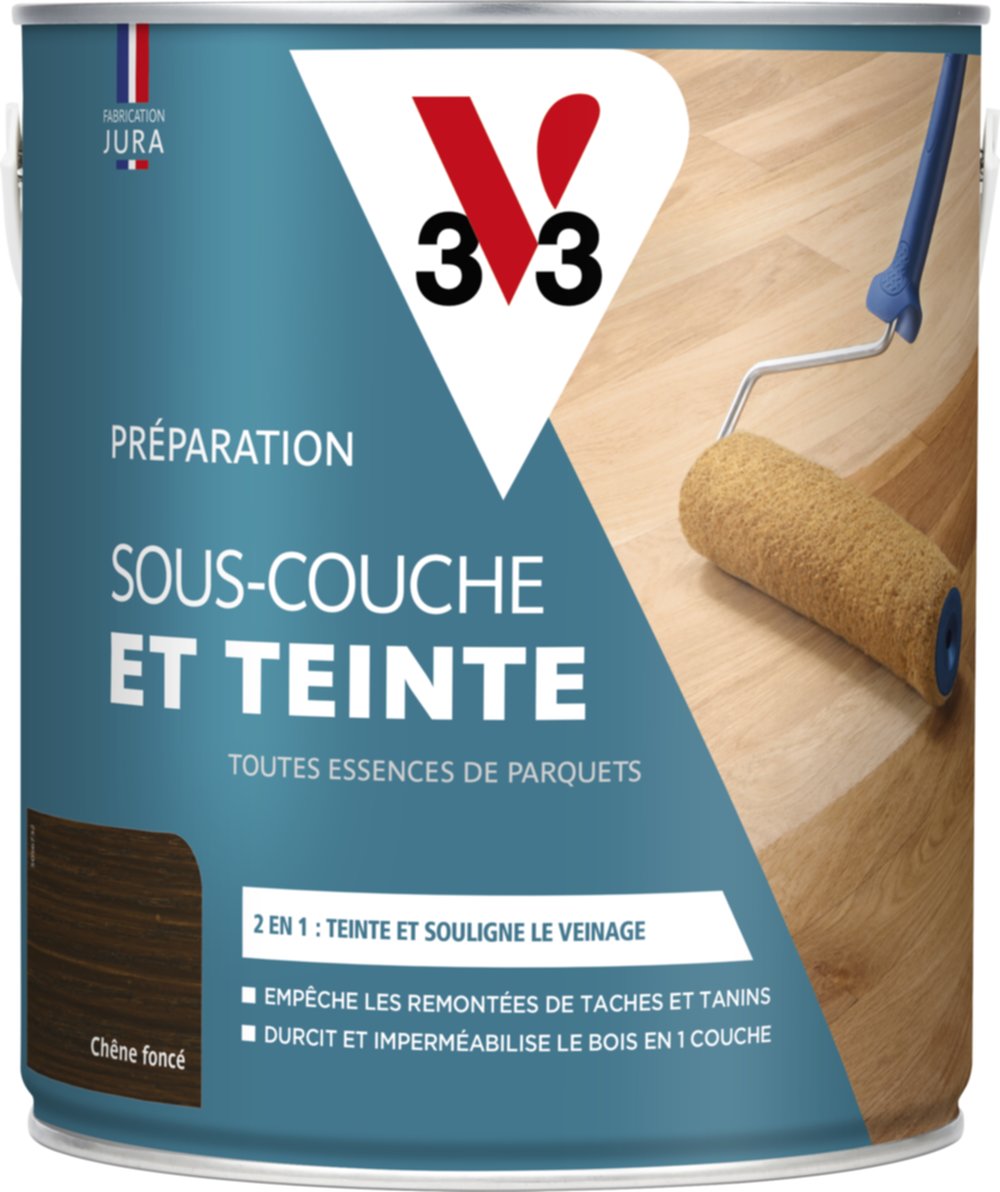 Sous-couche & teinte parquets chêne foncé 2,5 L - V33