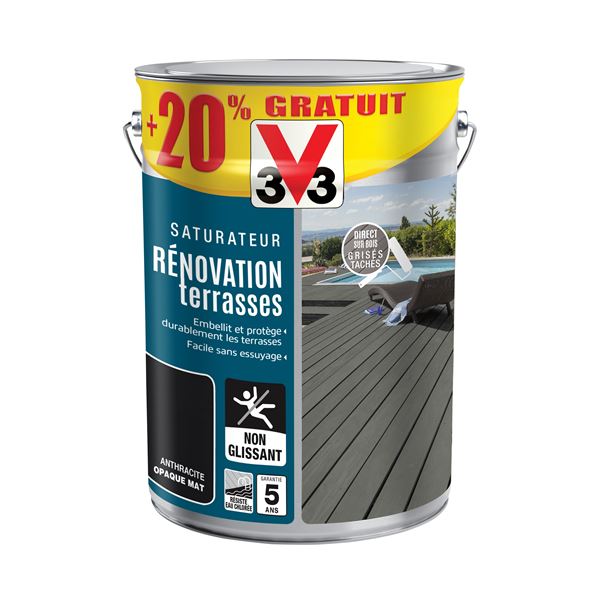 Saturateur rénovation terrasse anthracite 6l