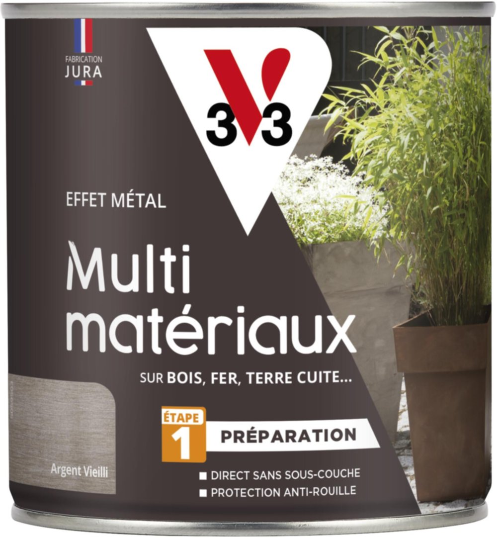 Peinture effet métal préparation argent 0,5L - V33