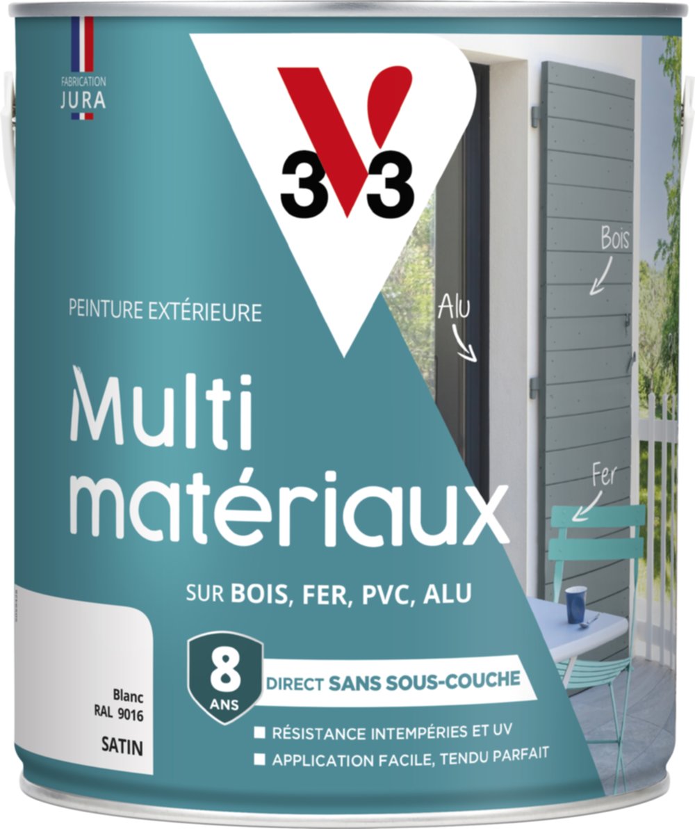 Peinture extérieure Multi-support Direct Protect satin blanc 2,5L - V33