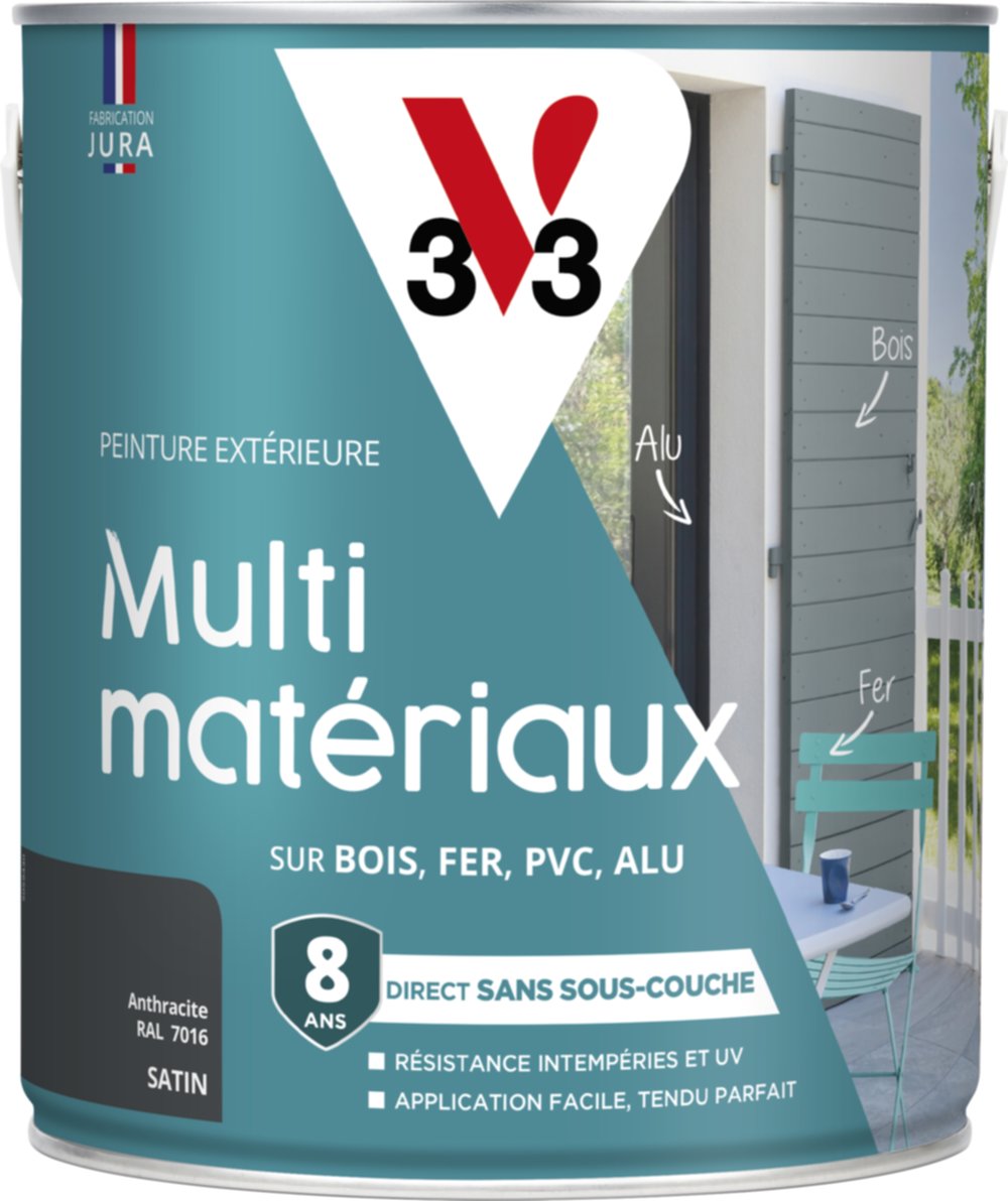 Peinture extérieure Multi-supports Direct Protect 2.5L Anthracite - V33