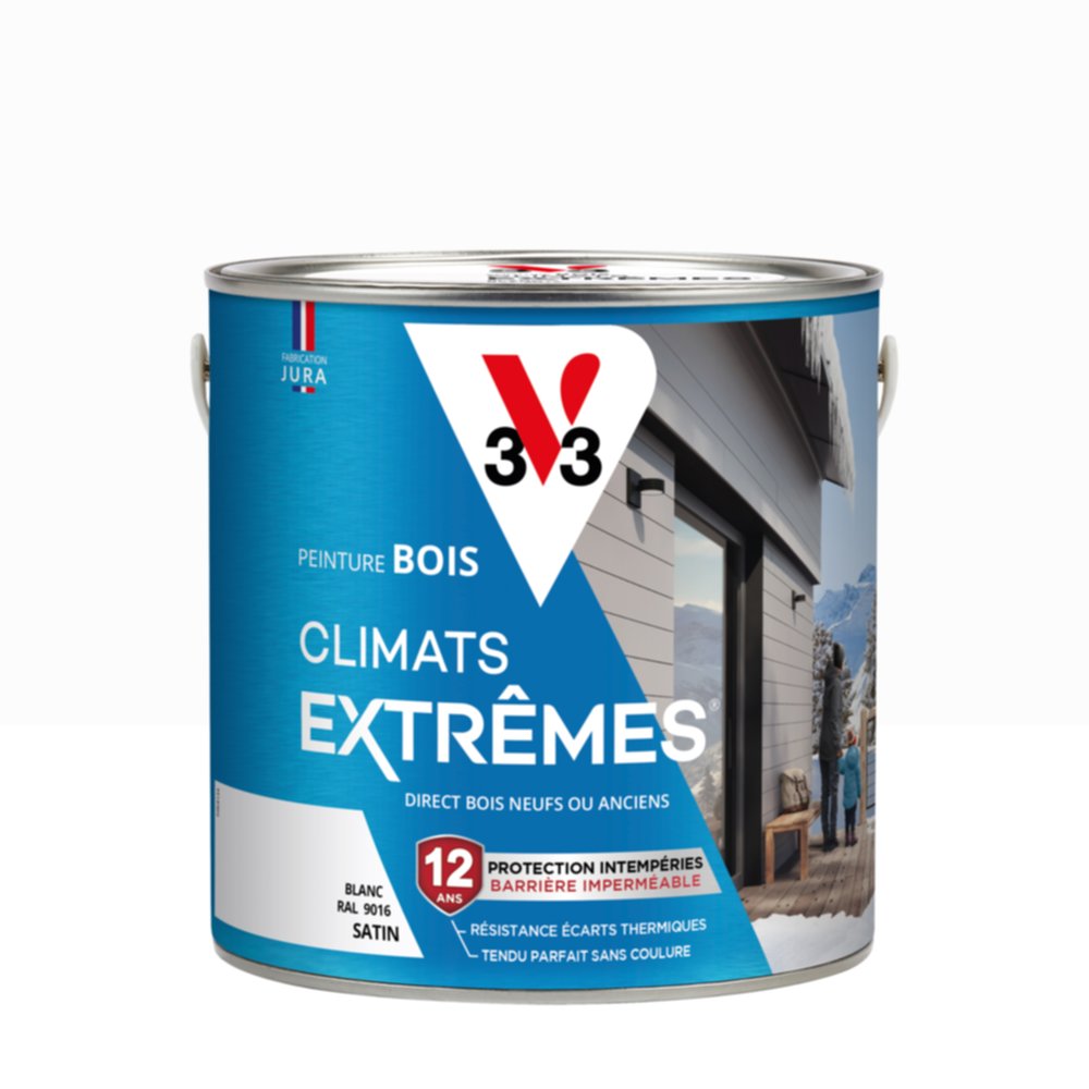 Peinture Bois Climats Extrêmes Satin Blanc 2L - V33