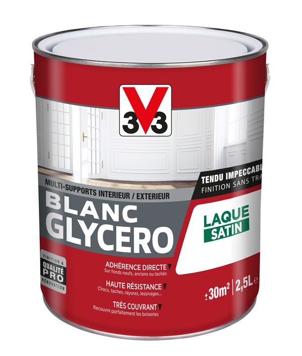 Peinture blanc glycéro satin 2,5l