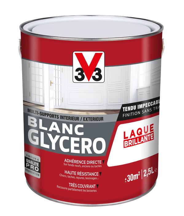 Peinture blanc glycéro brillant 2,5l