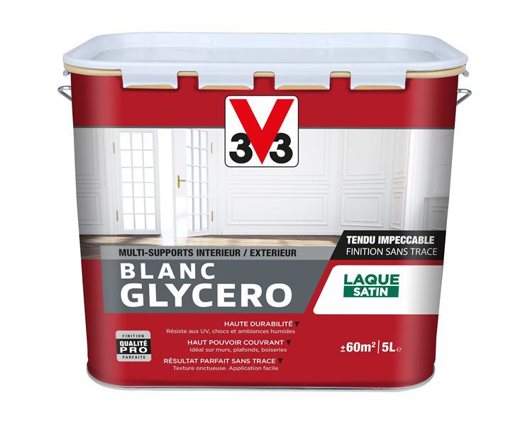 Peinture blanc glycéro satin 5l