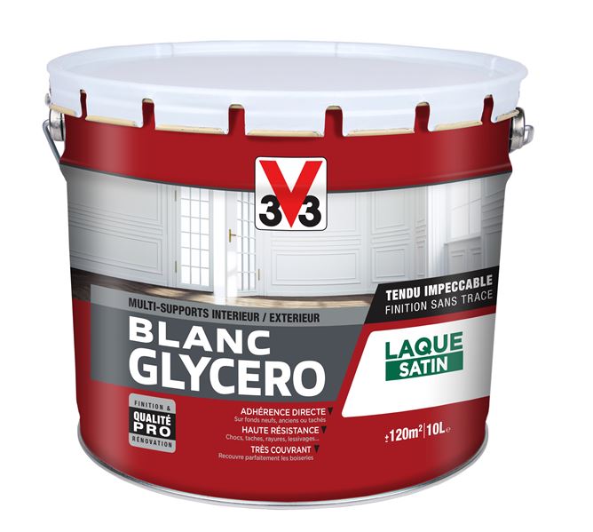 Peinture blanc glycéro satin 10l