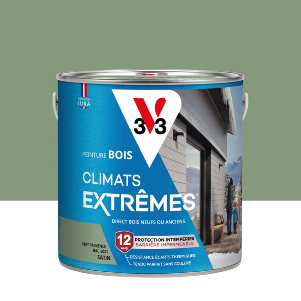 Peinture Bois Climats Extrêmes Satin Vert Provence 2 L