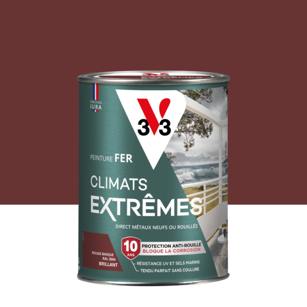 Peinture Fer Climats Extrêmes Brillant Rouge Basque 1,5 L