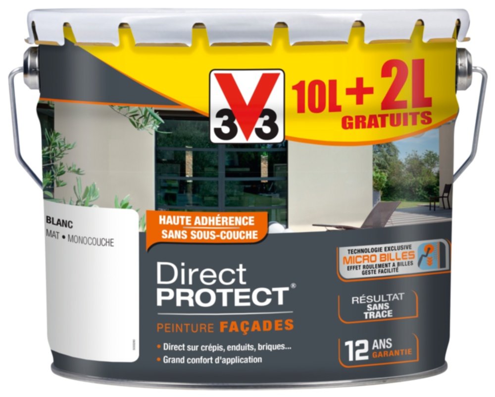 Peinture Façade Direct Protect Meulière Mat 10L+20% - V33