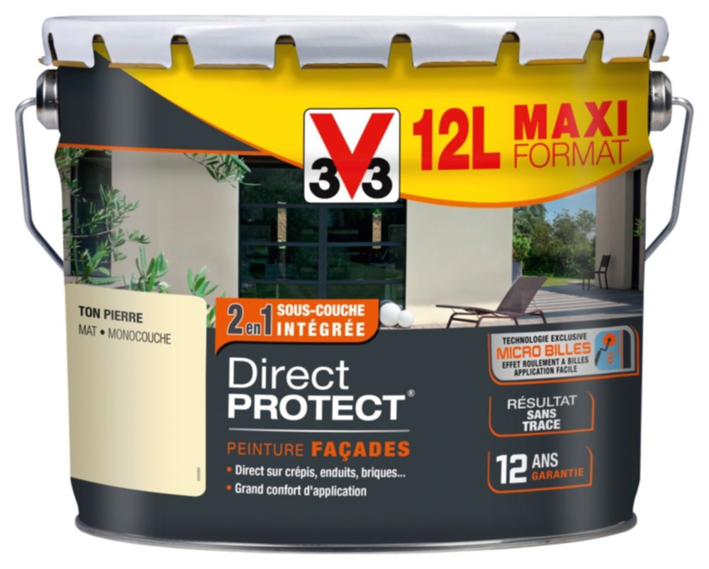 Peinture Façade Direct Protect Ton Pierre Mat 10L+20% - V33