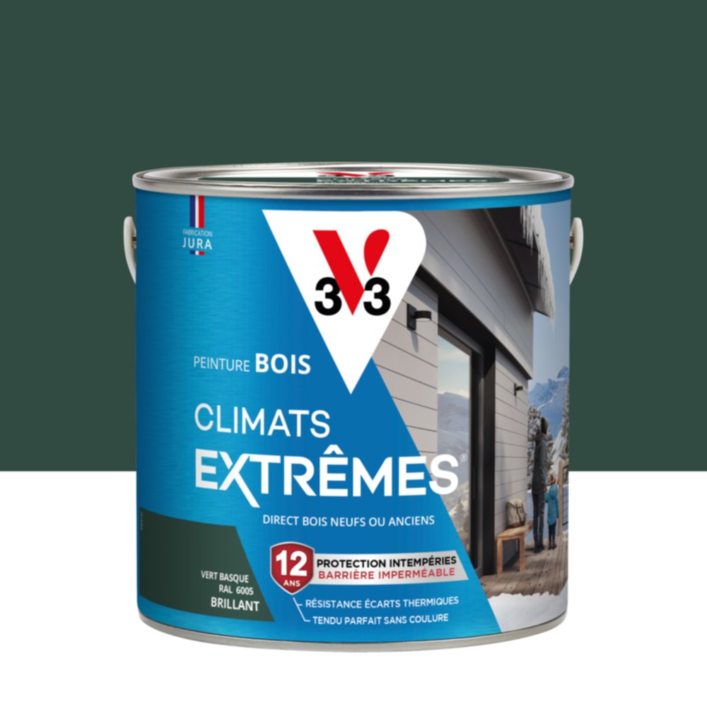 Peinture Bois Climats Extrêmes Brillant  Vert Basque 2 L