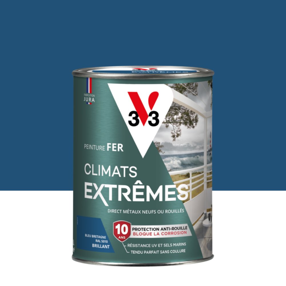 Peinture Fer Climats Extrêmes Brillant Bleu Bretagne 1,5 L