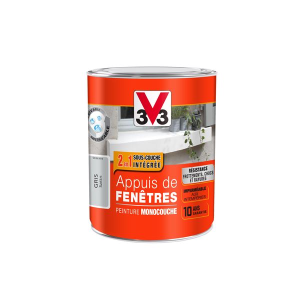 Peinture appuis de fenêtre gris 1l