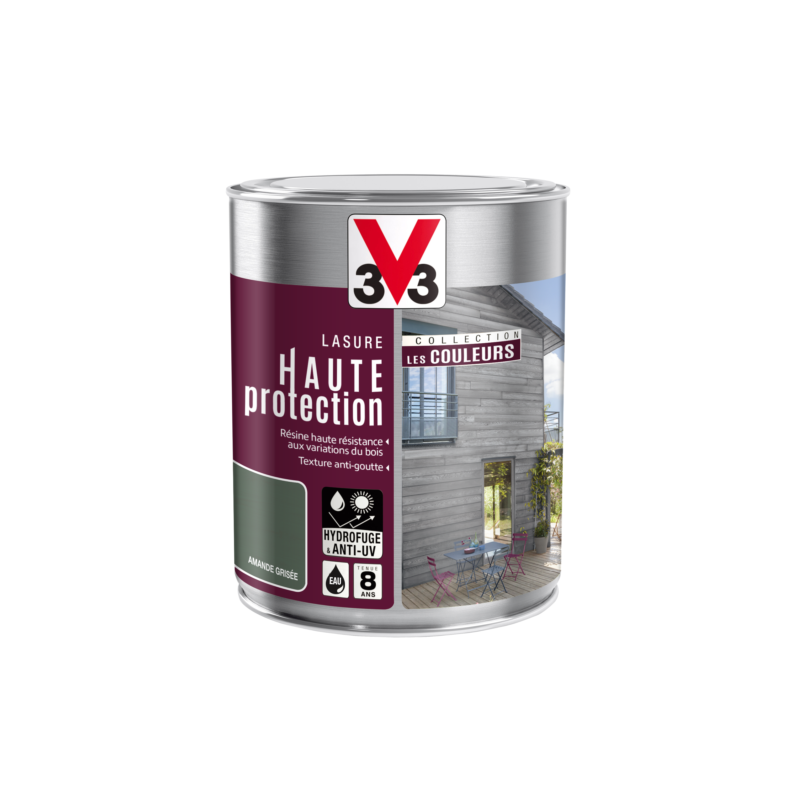 Lasure Haute Protection Les Couleurs Amande Gris Mat 1L - V33