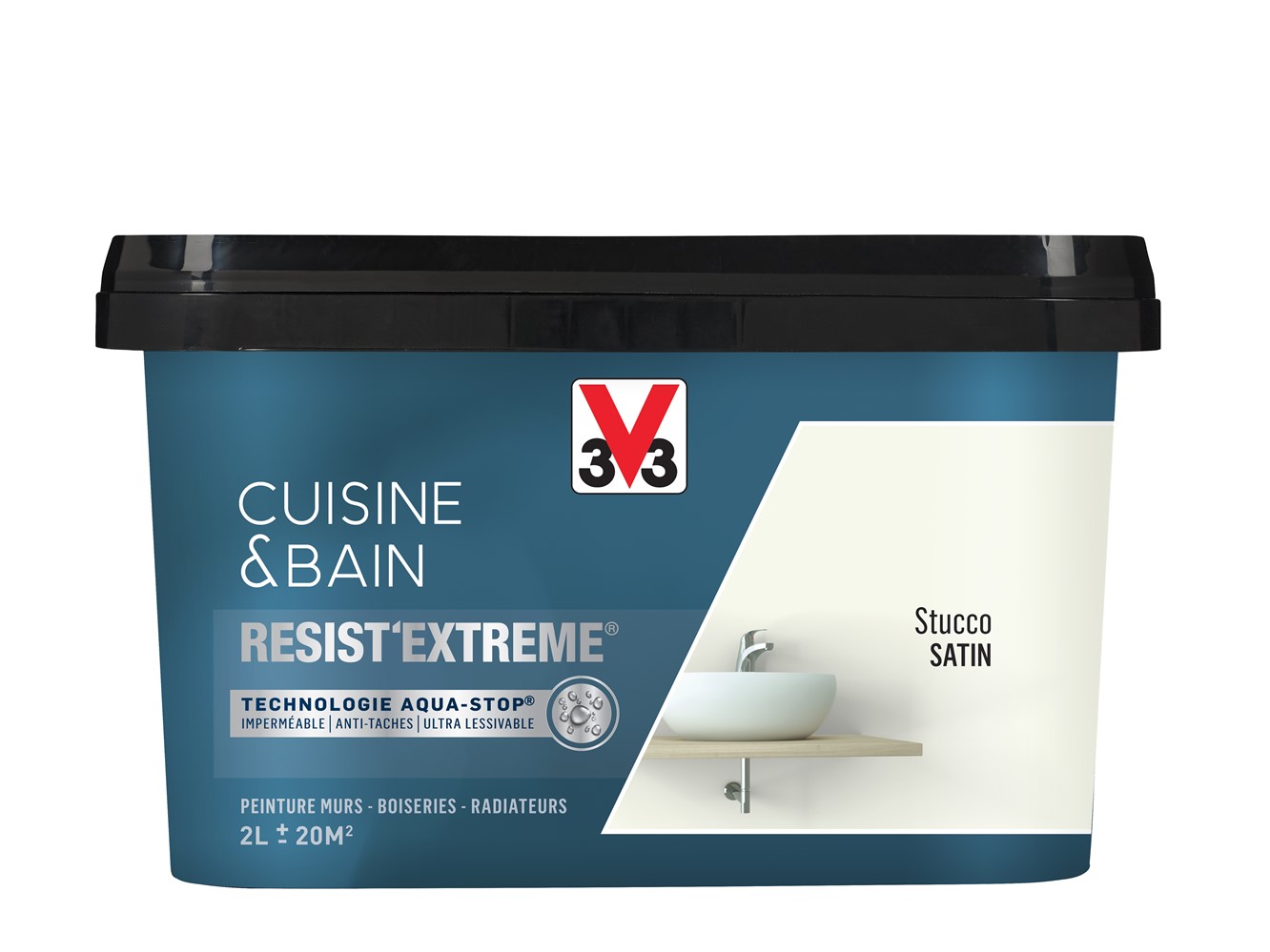 Peinture cuisine & bain Resist'Extrême stucco satin 2L - V33