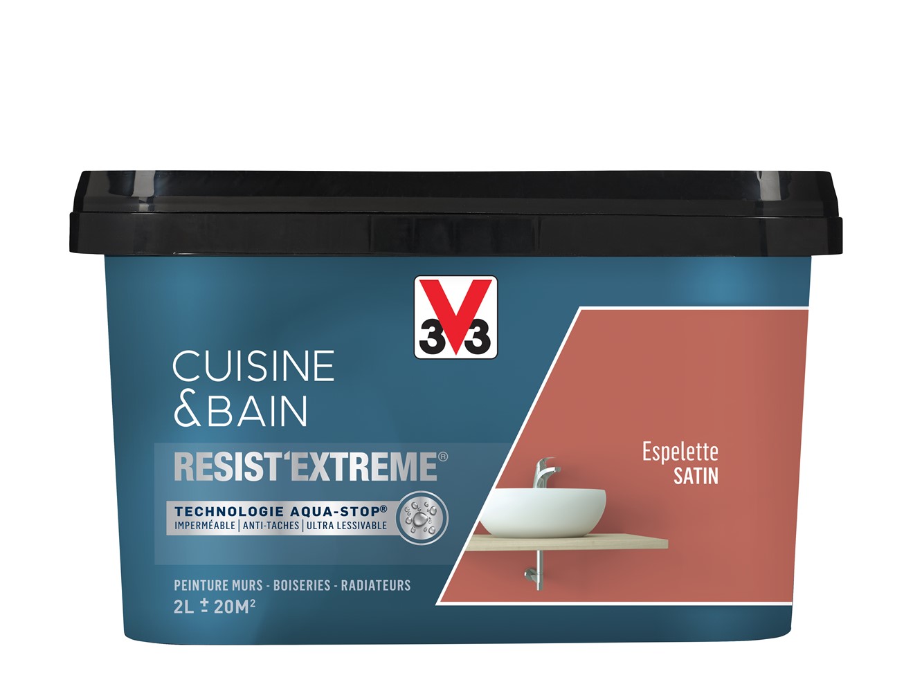 Peinture cuisine & bain Resist'Extrême Espelette satin 2L - V33