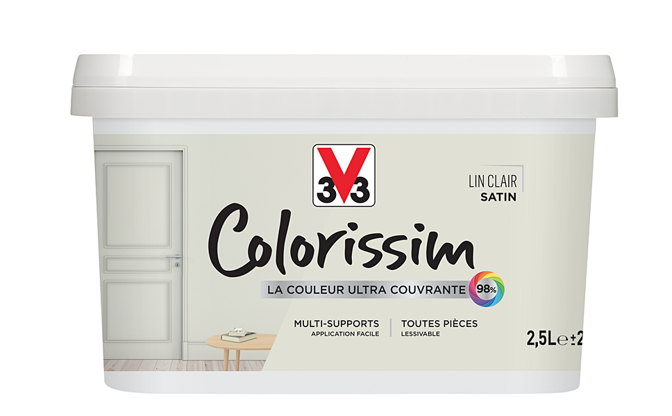 Peinture multisupport Colorissim lin clair satin 2,5L - V33