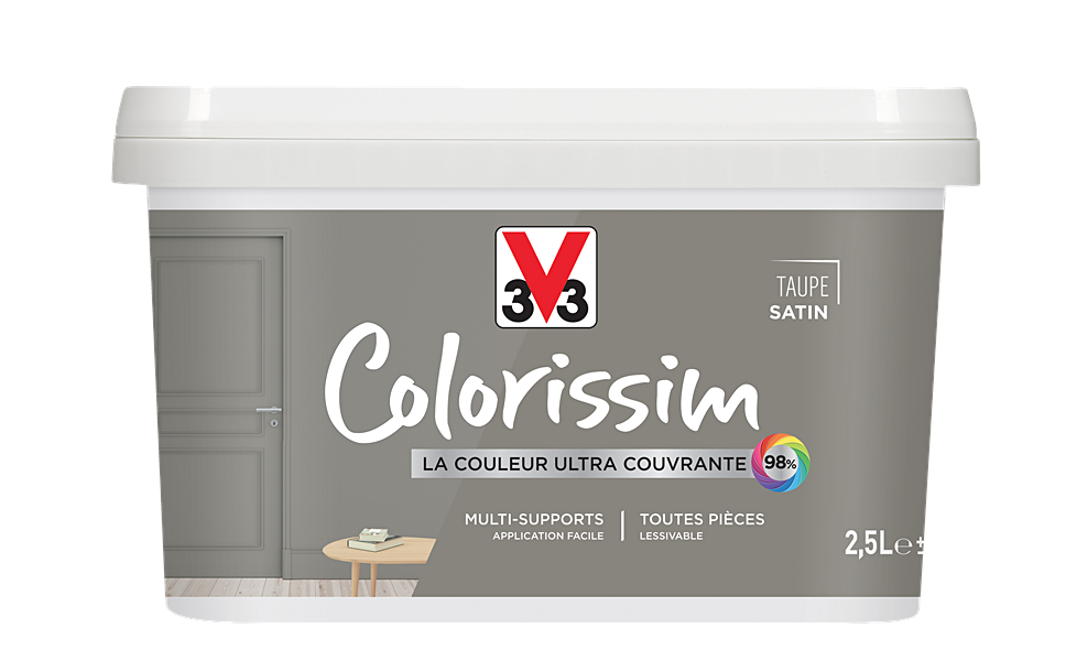 Peinture multisupport Colorissim taupe satin 2,5L - V33