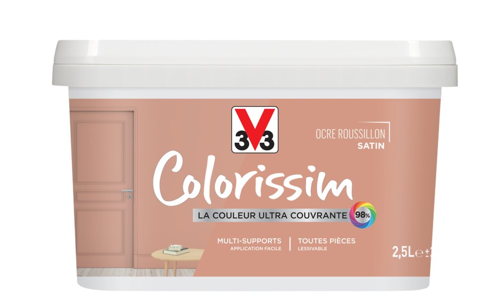 Peinture multisupport colorissim satin ocre rousillon 2,5L – - V33