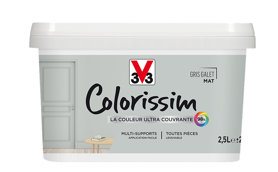 Peinture multisupport Colorissim gris galet mat 2,5L - V33