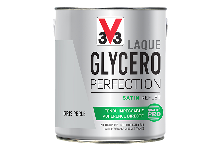 Laque glycéro multisupport Perfection gris perle satin 2L - V33