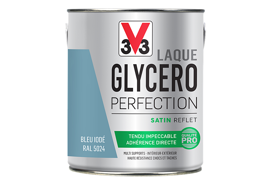 Laque glycéro multisupport Perfection bleu iode satin 2L - V33