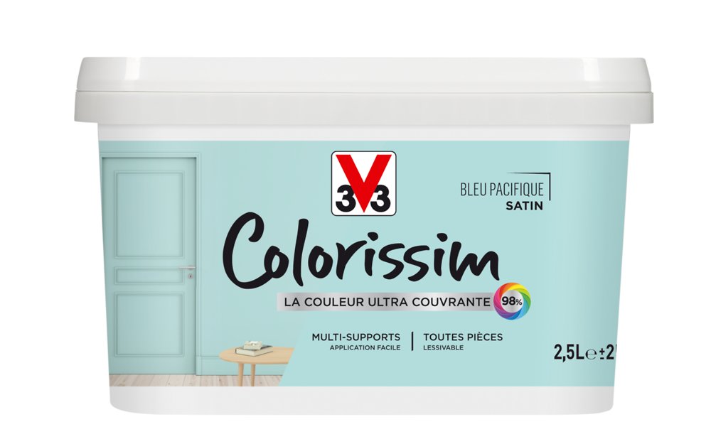 Peinture colorissim satin bleu pacifique 2,5L – - V33 