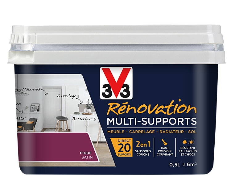 Peinture Rénovation Multisupport figue satin 0,5L - V33