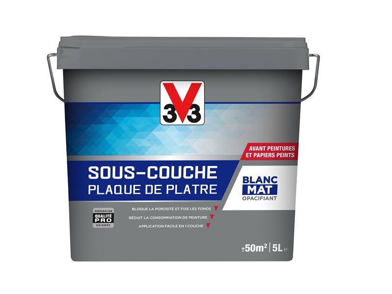 Sous couche plaque de plâtre blanc 5l