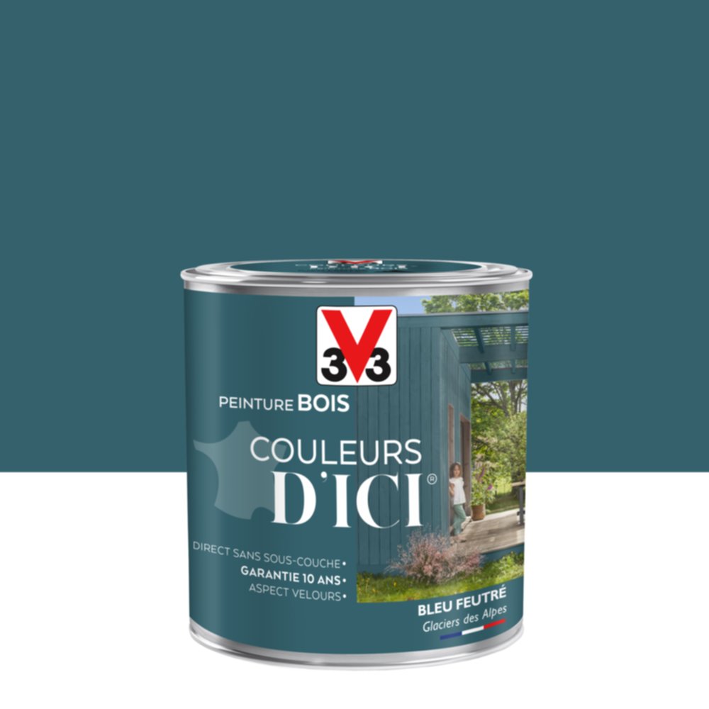 PEINTURE V33  BOIS COULEURS D’ICI ®  BLEU FEUTRE 0,5 L