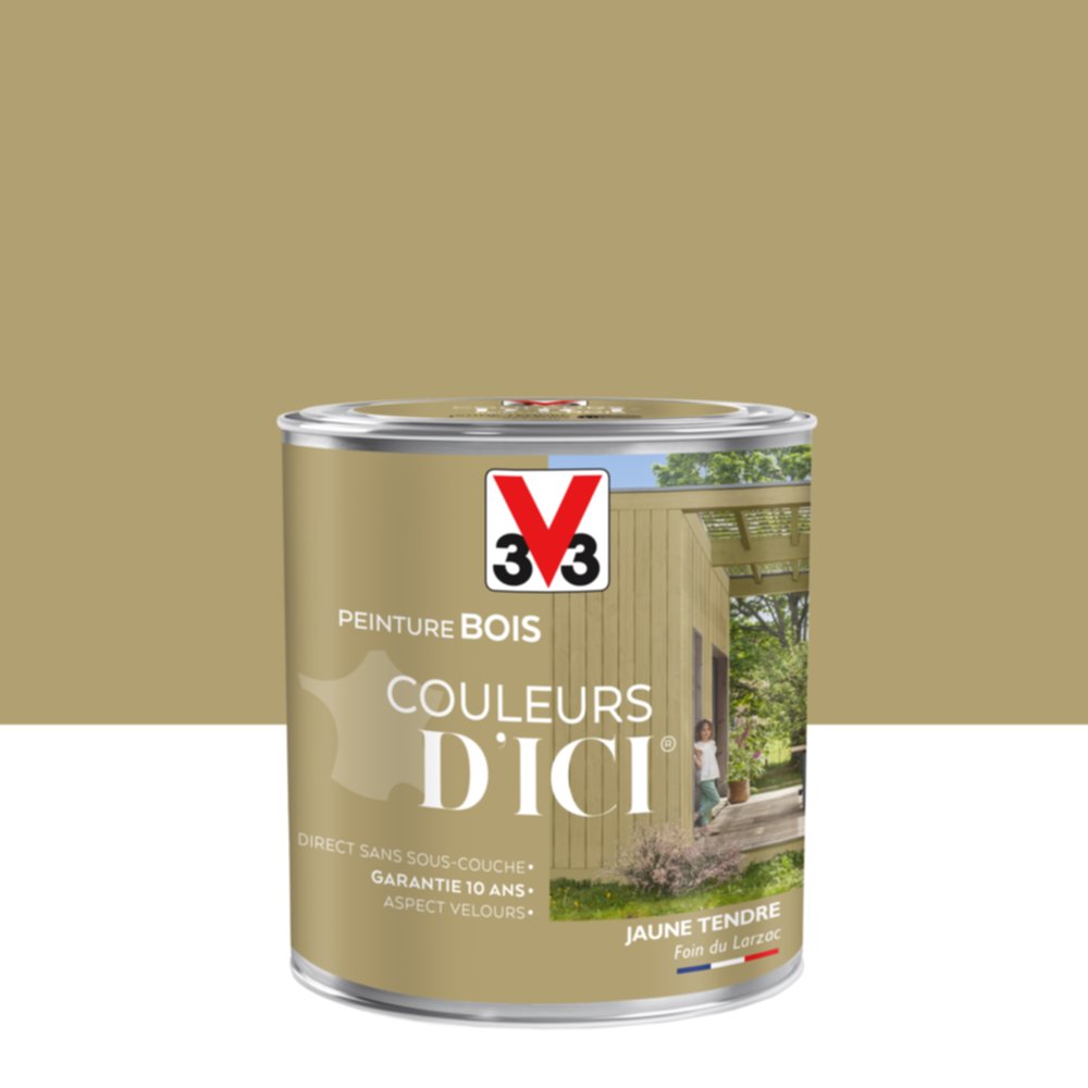 PEINTURE V33  BOIS COULEURS D’ICI ®  JAUNE TENDRE 0,5 L