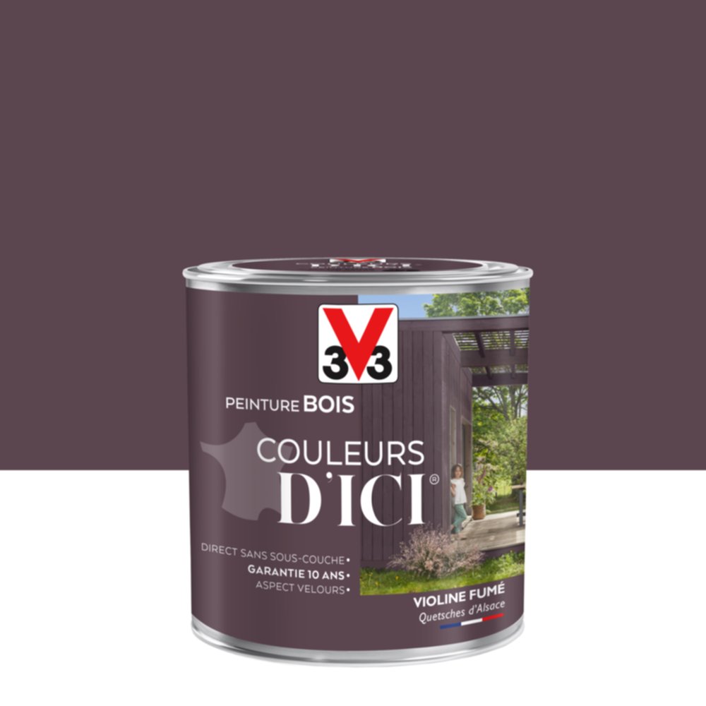 PEINTURE V33  BOIS COULEURS D’ICI ®  VIOLINE FUME 0,5 L