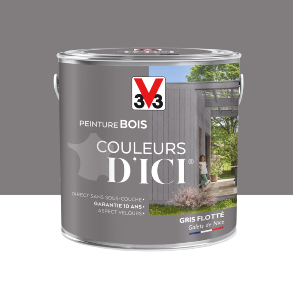 PEINTURE V33  BOIS COULEURS D’ICI ®  GRIS FLOTTE 2 L