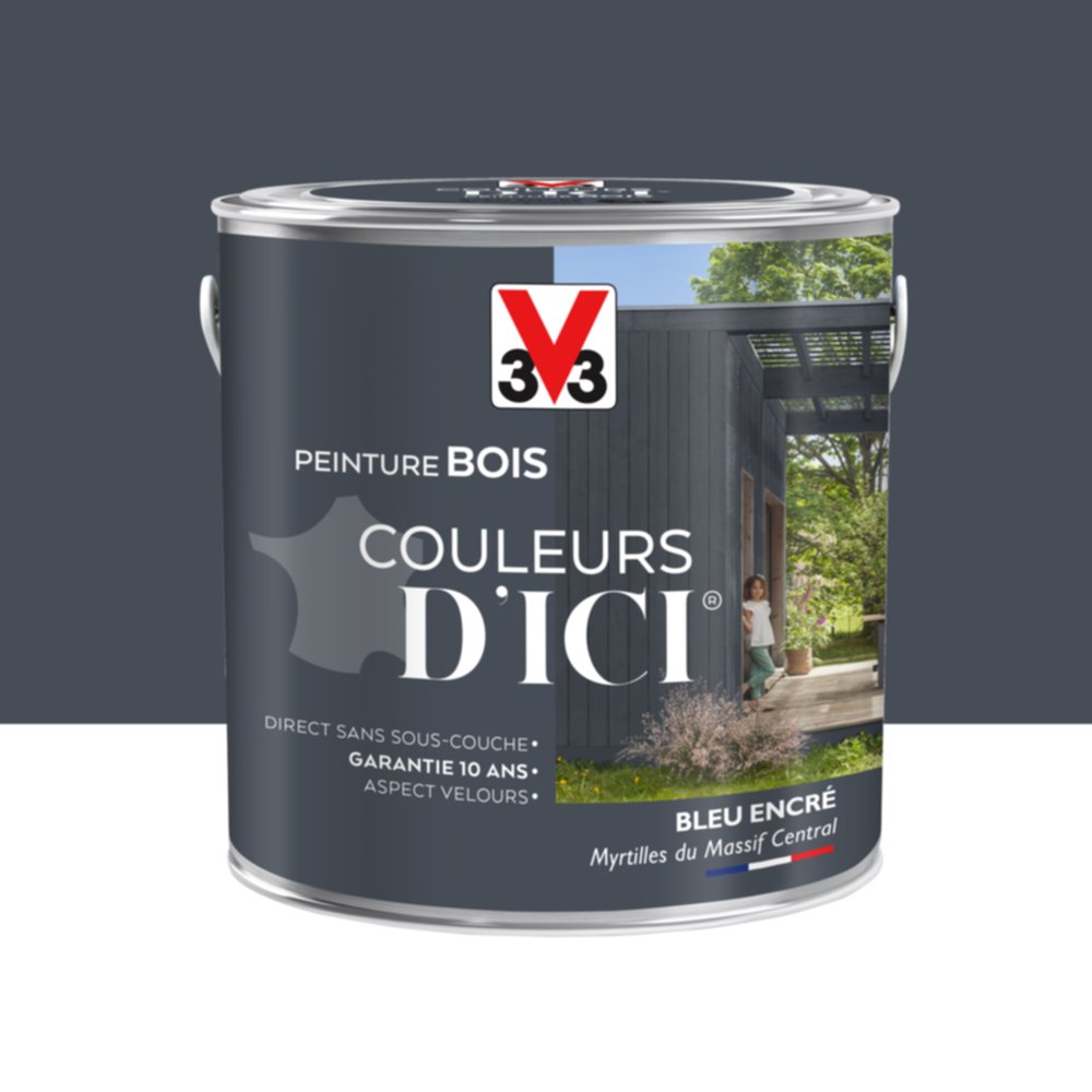 PEINTURE V33  BOIS COULEURS D’ICI ®  BLEU ENCRE 2 L