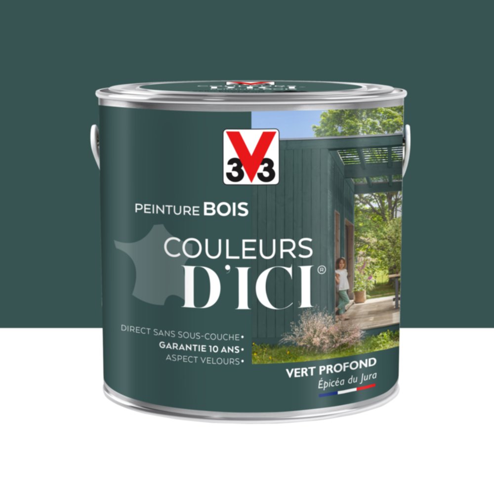 PEINTURE V33  BOIS COULEURS D’ICI ®  VERT PROFOND 2 L