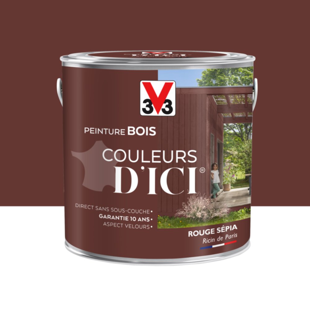 PEINTURE V33  BOIS COULEURS D’ICI ®  ROUGE SEPIA 2 L