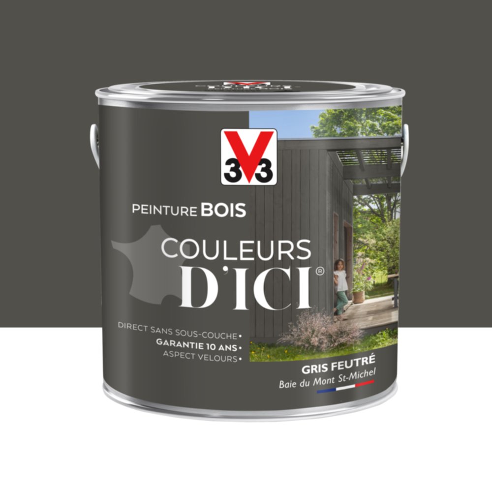 PEINTURE V33  BOIS COULEURS D’ICI ®  GRIS FEUTRE 2 L