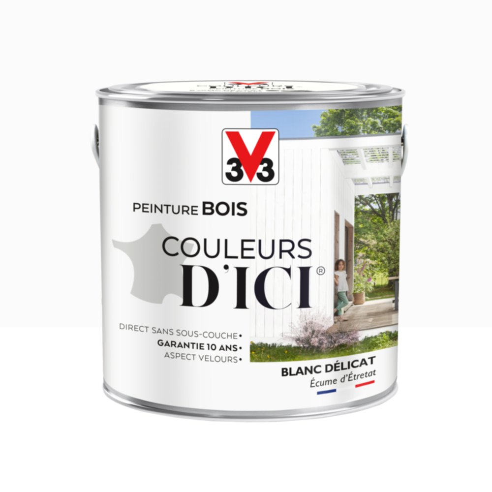 PEINTURE V33  BOIS COULEURS D’ICI ® BLANC DELICAT 2 L