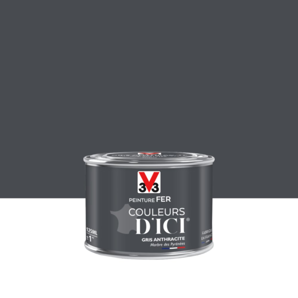 PEINTURE V33  FER COULEURS D’ICI ®  GRIS ANTHRACITE 125 ML