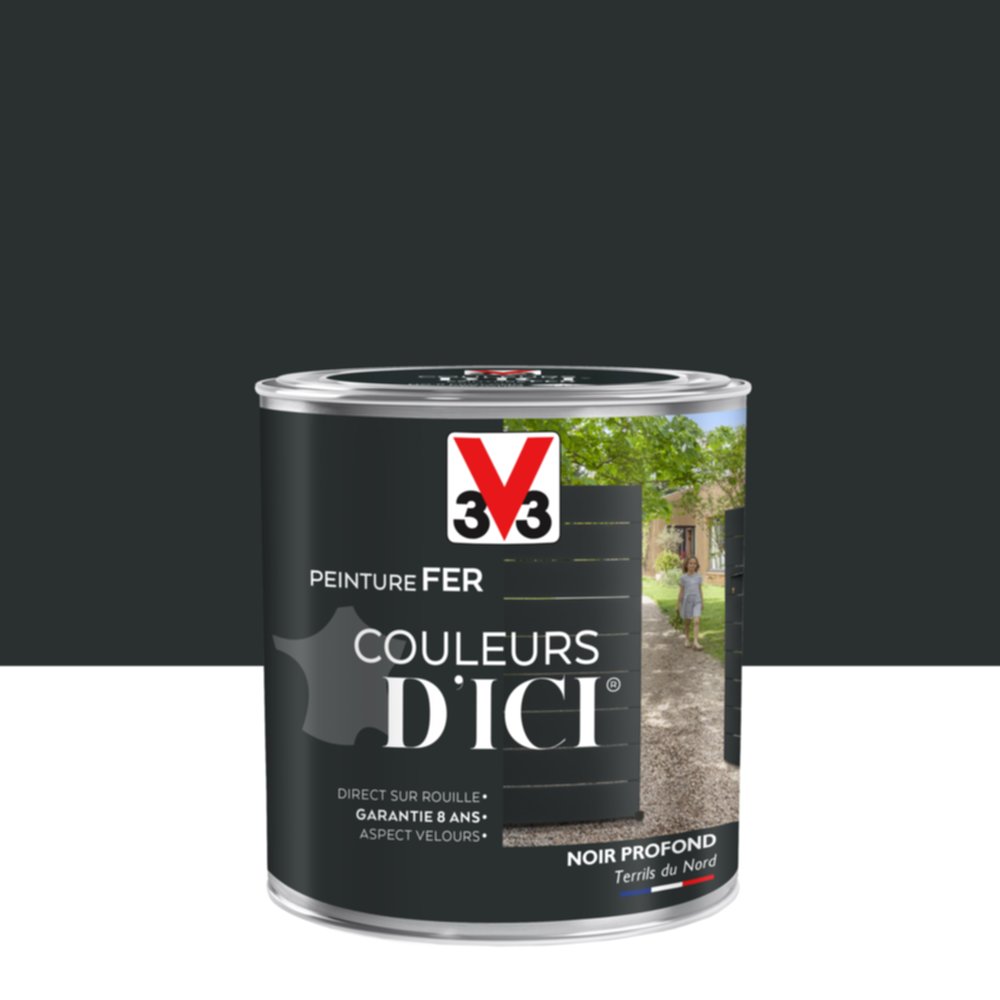  PEINTURE V33  FER COULEURS D’ICI ®  NOIR PROFOND 0,5 L