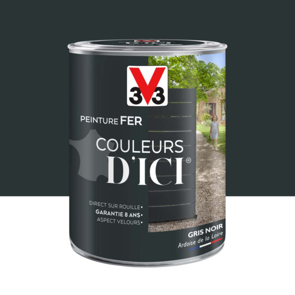 PEINTURE V33  FER COULEURS D’ICI ®  GRIS NOIR 1,5 L