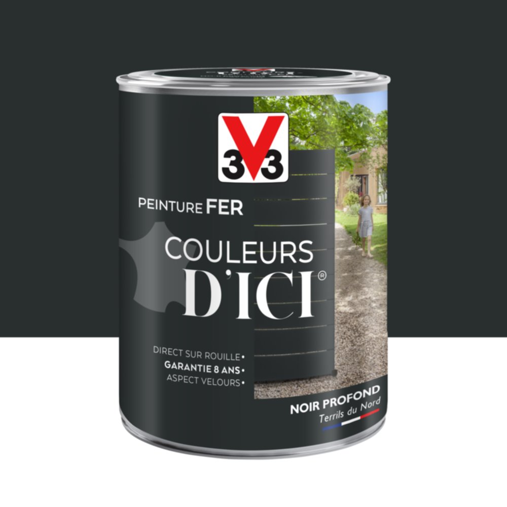 PEINTURE V33  FER COULEURS D’ICI ®  NOIR PROFOND 1,5 L