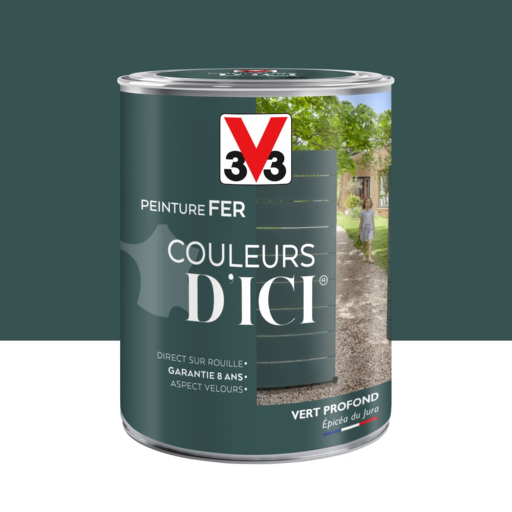  PEINTURE V33  FER COULEURS D’ICI ®  VERT PROFOND 1,5 L