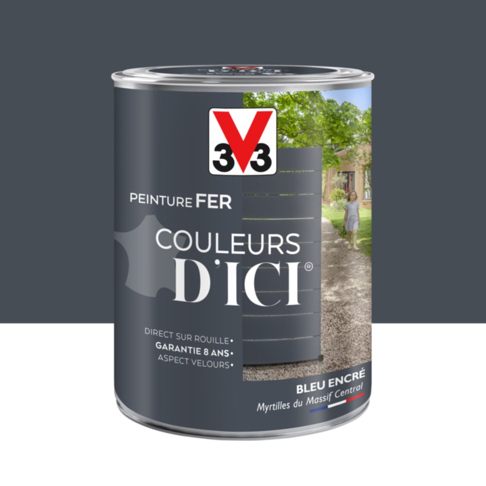 PEINTURE V33  FER COULEURS D’ICI ®  BLEU ENCRE 1,5 L