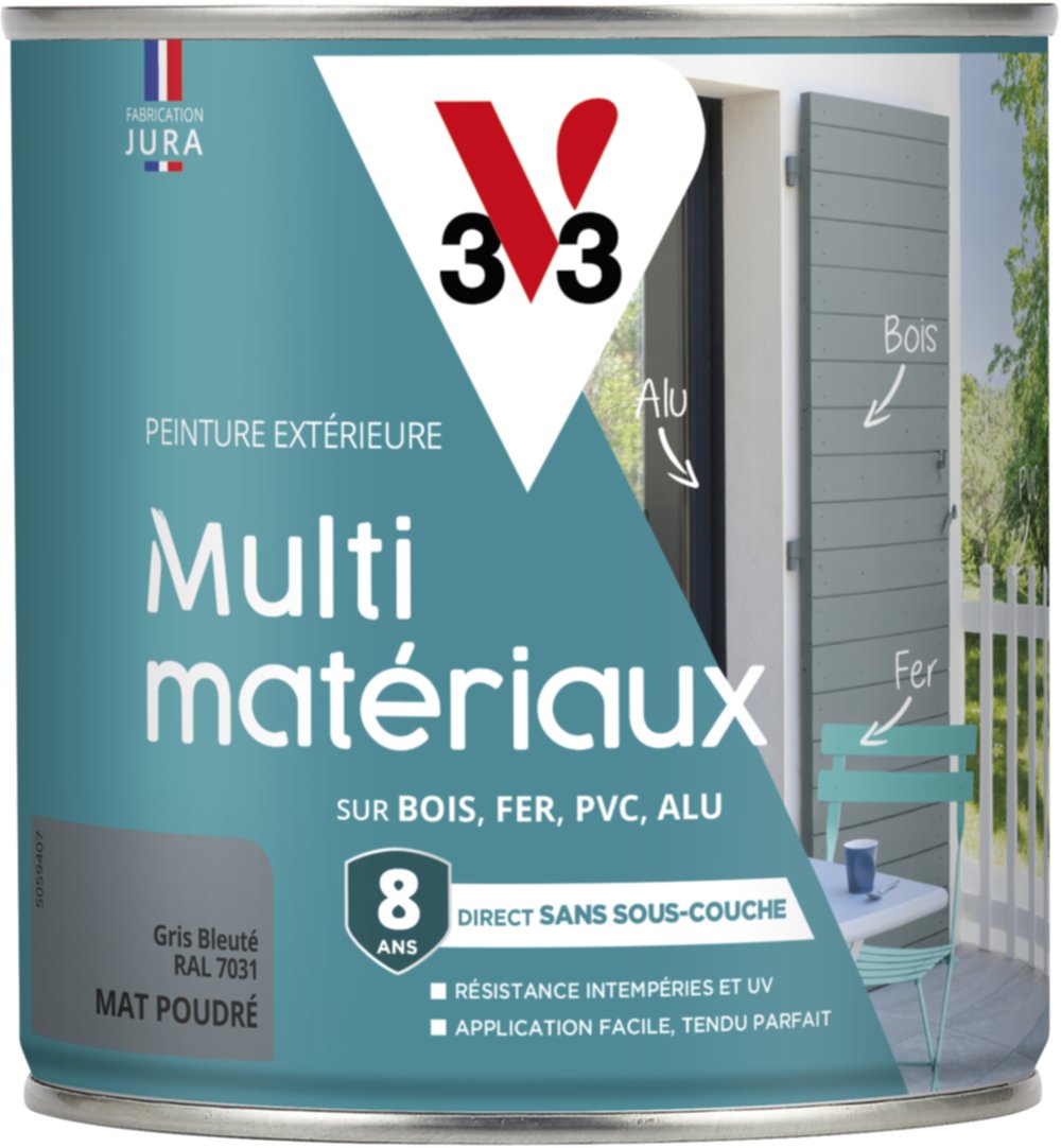 Peinture Direct Protect 0,5L gris bleuté - V33