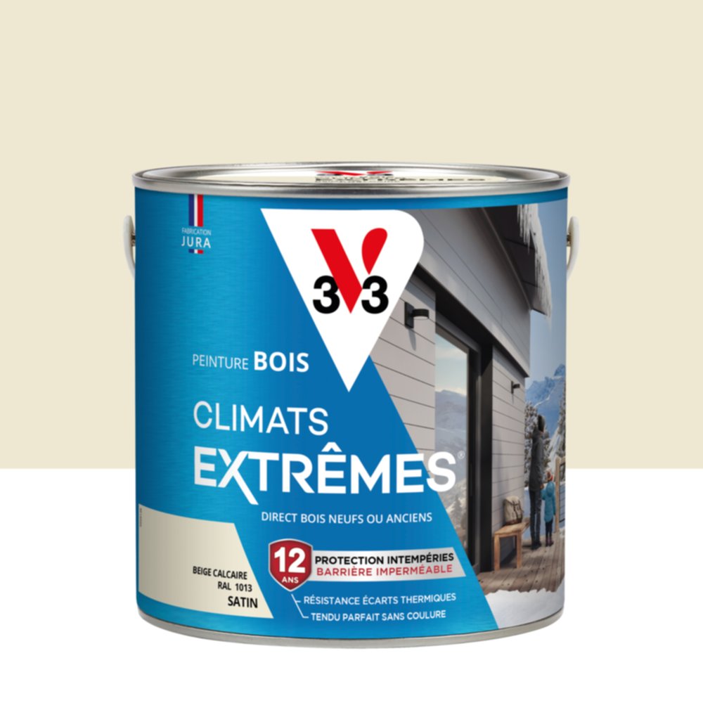 Peinture bois satin calcaire 2l