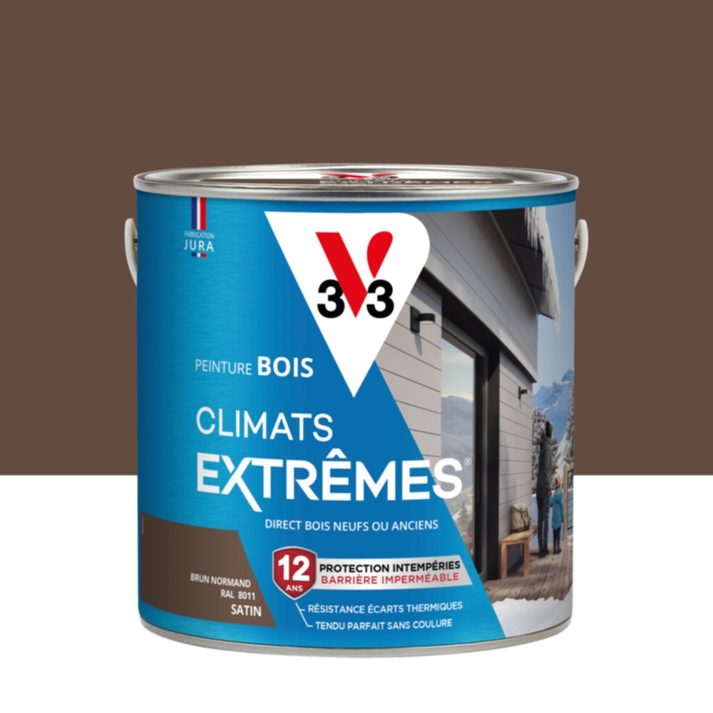 Peinture bois satin brun nor 2l