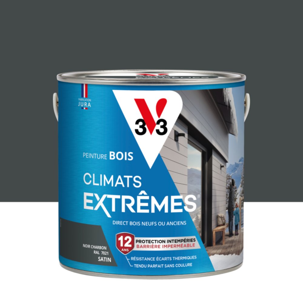 Peinture bois satin noir cha 2l