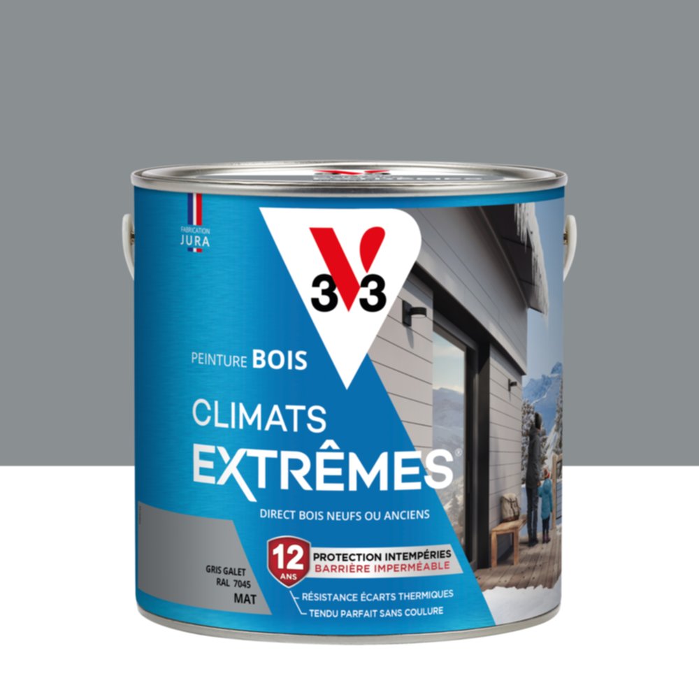 Peinture bois mat gris galet 2l